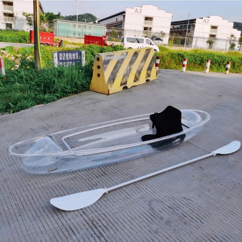 Single Double clear Boat Transparent PC Rowing Boats Crystal Paddle Canoe Kayak clear Kayak for Touring