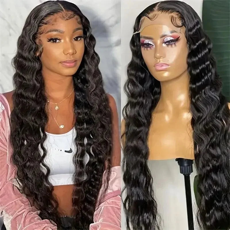 Wholesale Raw India Deep Wave Nature Transparent HD Full Lace Frontal Wig Virgin Brazilian Preplucked Lace Front Human Hair Wigs