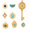Non Tarnish Jewelry 18k Gold Plated Hypoallergenic Stone Pendants Trendy Necklace Stainless Steel Necklace for Women