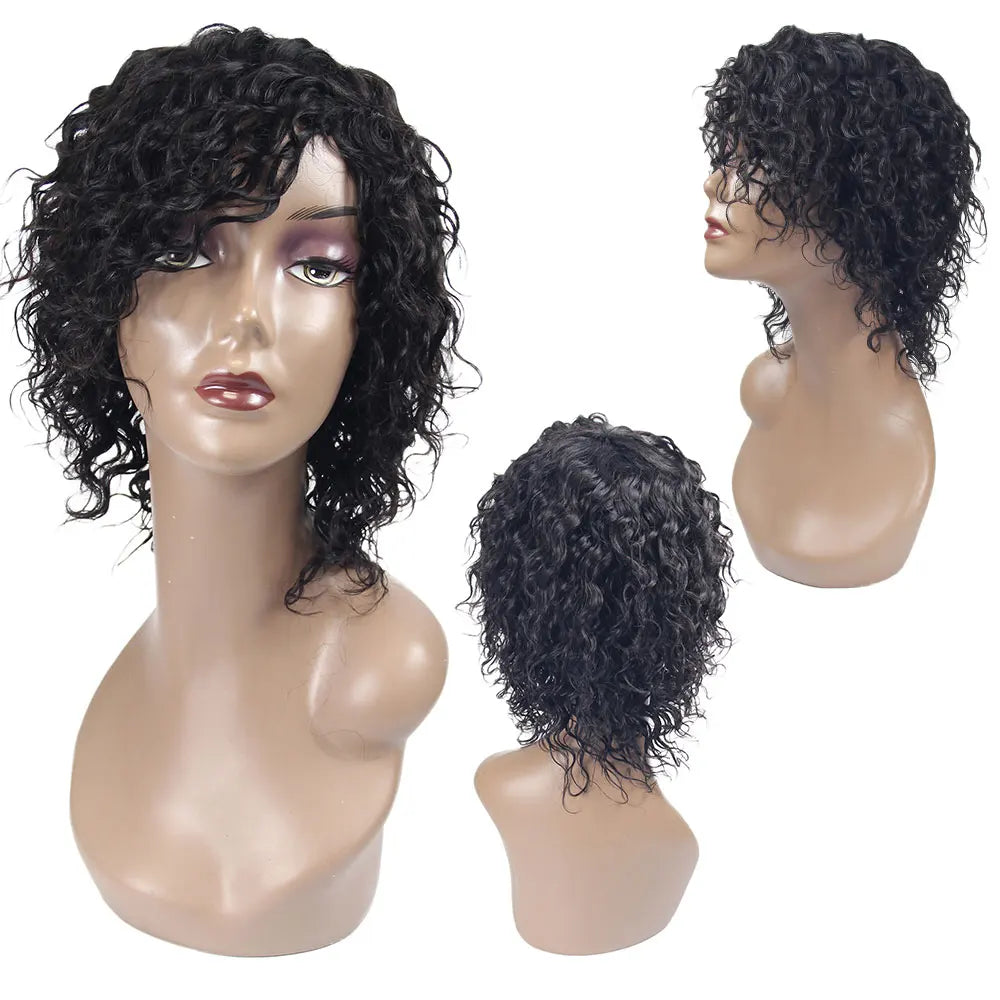 Cheap Buy 10 Get 11 Summer Style  Raw Vietnamese Hair Vendors Curly Bob Wig 100%  Human Hair Short Wigs for Black Women