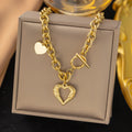 Exaggerated Thick Chain Heart-shaped Buckle Necklace Love Clavicle Fashion Jewelry Necklace