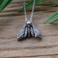 Woman Fashion Tiny Deaths Head Skull Moth Necklace