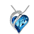 Wholesale Choker Necklace Colorful Crystal Heart Pendant Necklace Birthstone Necklace for Women
