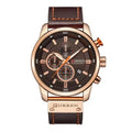 CURREN 8291 Luxury Quartz Chronograph Men Wristwatch Hot Sell Steel Case Oval Case Casual Sport Relogio Masculino Leather Band