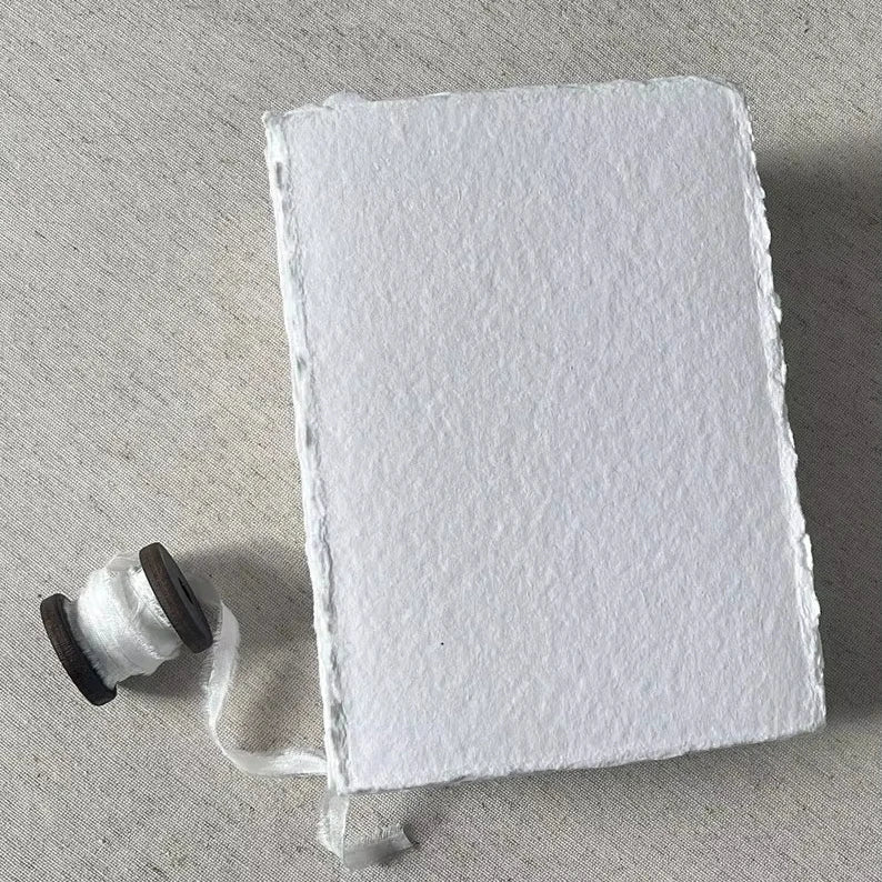 Custom Wholesale logo Luxury Handmade Cotton White Paper Deckle Edge Full Color Printing logo Cards