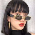 Lucky Fashion Personalized Style Unique Rectangle Retro Small Frames Sun Glasses Support Custom Available Shades Sunglasses