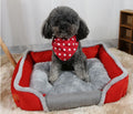 Private Label XL Rectangle Pet Bed Sofa Orthopedic Dog Cat Bed Removable Feature Faux Fur Fiber Material Printed