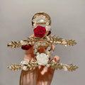 YJL Wholesale Fashion High Quality 11cm Large Rose Flower Alloy Metal Hair Claw Hair Clips for Women