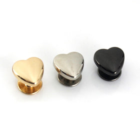 Alloy 10mm Heart Shape Metal Screw Back Rivets Studs for Leather Nail Garment Leather Craft Belt Wallet Bag Decoration Hardware