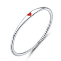 Genuine 100% 925 Sterling Silver Simple Red Heart Ring for Women Wedding Engagement Fashion Silver Jewelry Gift SCR620