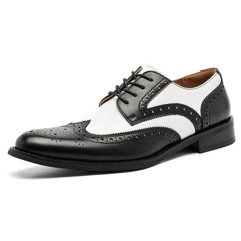 Fashion Trend Men's Handmade Oxford Brogue Shoes for Wedding Luxury Pointed Lightweight Casual Gentleman