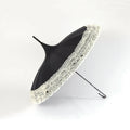 LOTUS Cheap Factory Price Manual Modern Straight Umbrella with Black Coated Metal Frame and PU Leather Handle for Wedding