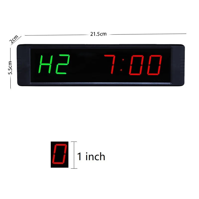 Small LED Digital Display Countdown Count up Clock Stopwatch Workout Interval Timer for Home Gym Garage Schools