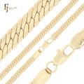 5mm FJ Fallon Fashion Jewelry Flat Compact Curb Chain Plated in 14K Gold Brass Based