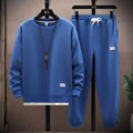 Men's Fashionable Loose Pullover Hoodie and Long-Sleeved T-Shirt Set Summer Sportswear for Casual and Sports Two Sets