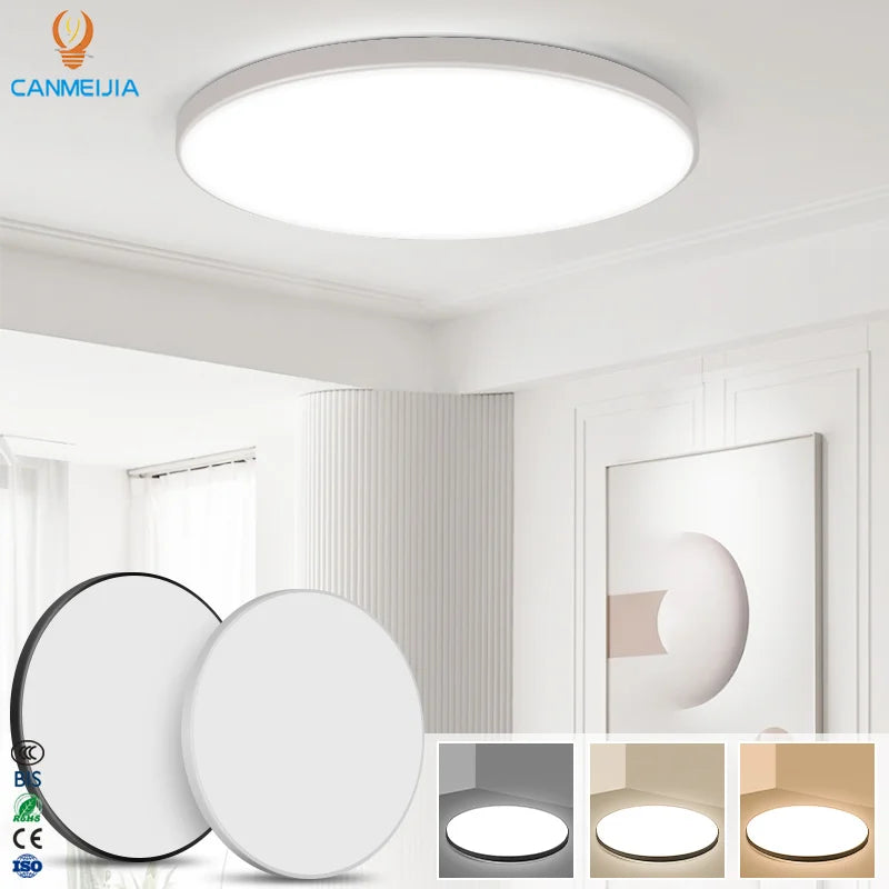 Modern Surface Mounted Bedroom Living Room Home Lighting Round Pink Black Ceiling LightLed Ceiling LampLed Ceiling Light