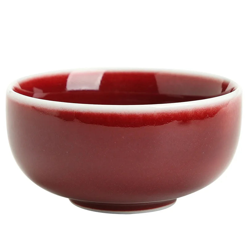 Lang Red Fu Sheng Cup Red Wedding Blessing Tea Set Jingdezhen Red Glaze Porcelain Kung Fu Tea Set Large Tea Cup