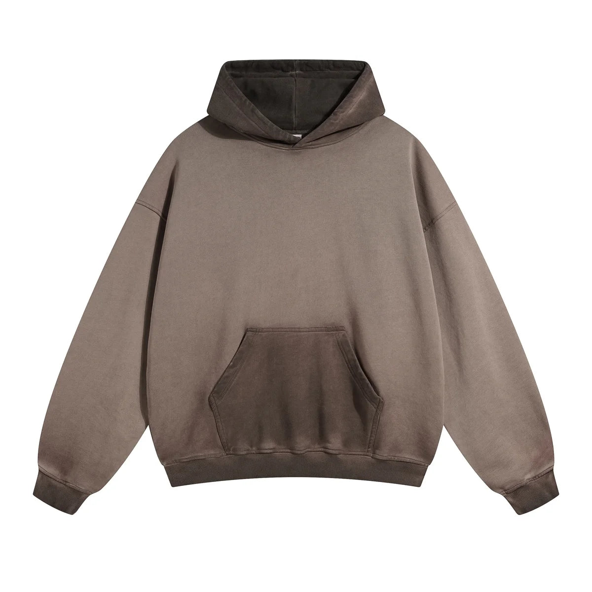 Men Oversize Heavyweight Cotton Pullover Sweatshirt Designer Drop Shoulder Distress Vintage Crop Boxy Sun Fade Acid Wash Hoodie