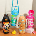 New Children's 304 Insulated Cup Water Cup with 430ml Shoulder Strap Cute Stainless Steel Insulated Bottle