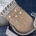 Wholesale Shell Lock Heart Charms Anklet Stainless Steel Women Jewelry Tennis Butterfly Ankle Bracelet Butterfly Anklet