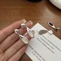 Vintage 925 Sterling Silver Black White Agate Long Tear Drop Earrings for Girls Women Fine Jewelry