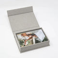 Luxury Custom Pink Linen Texture Paper Box Elegant Design Silver logo