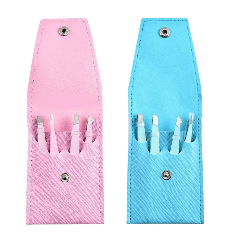 Professional Oblique Eyebrow Clip Stainless Steel Eyebrow Tweezers Anti-slip Eyelash Tweezers Hair Removal Beauty Tools
