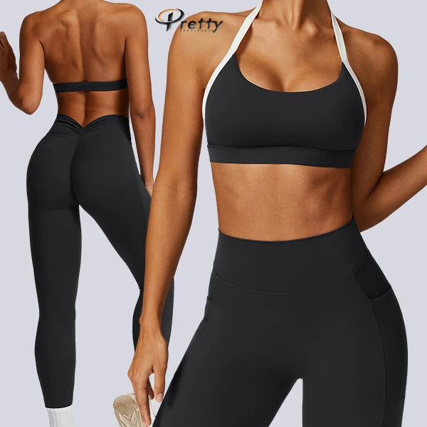 Custom Printing logo Sports Bra Sexy High Waist Yoga Pants Active Yoga Leggings Workout Running Fitness Quick Dry Fitness Suit