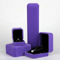 Purple Colorful Flannel Jewelry Ring Bracelets Necklace Pendants Earrings Packing Box Cheaper Small Moq Velvet Packaging Box