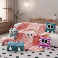 Eco Lightweight Foldable Customized Printed Travel Blanket Bag Flannel 2 in 1 Fleece Pillow Blanket Home Decorative Throw Pillow