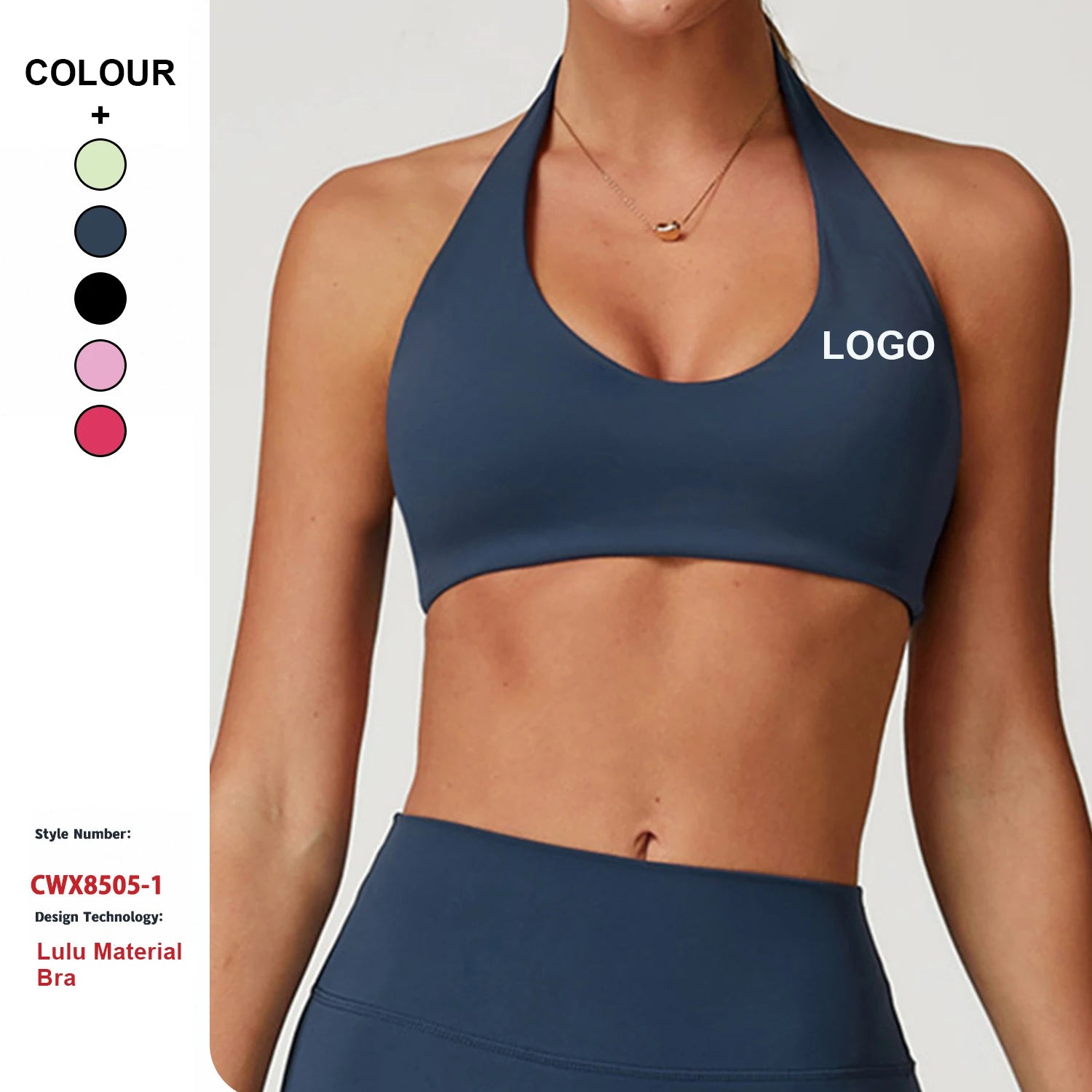 Custom High-Quality Quick-Drying Hanging Neck Yoga Bra Gym Fitness Workout Top Women High-Intensity Running Shockproof Sport Bra