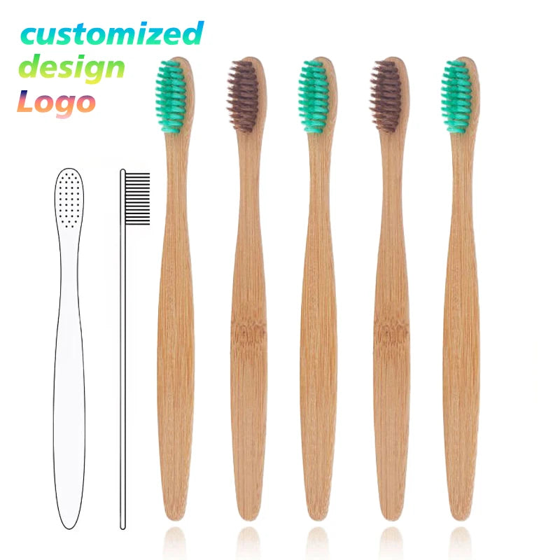 Hot Sale Hard Bristle Travel Dental Kit 12 Pack Package Set Holder Bamboo Toothbrush with Bamboo case for Customized Paper Box