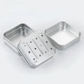 Custom 79*79*38mm Empty Rectangle 2 Parts Aluminum Soap Travel Soap Box Packaging