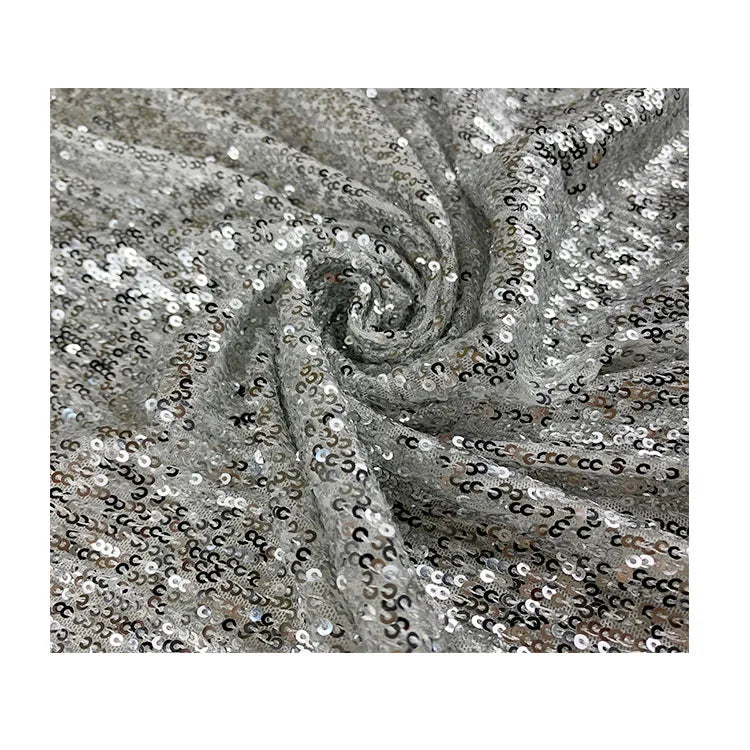 Hot Sales High Quality Luxurious Customized Sequin Lace Stretch Knitted Printed Plain Fabric for Bride Girls & Boys