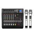 Depusheng GM6X-2H 450W  Professional 6-Channel Powerful Amplifier Mixer Equipped with 2  Wireless Microphones for Stage
