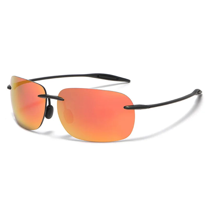 Ultralight TR90 Rimless Sunglasses for Men Mirror PC Explosion-proof Sun Glasses UV Protection Shades Sunglasses