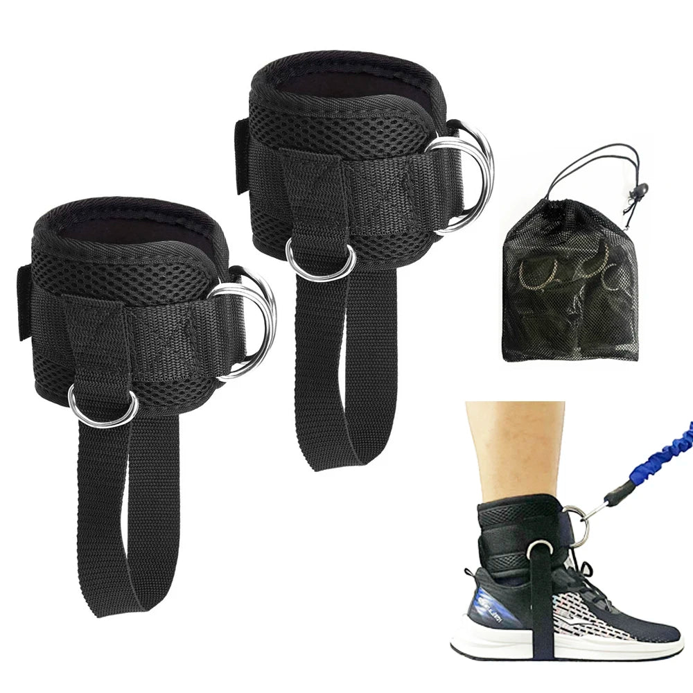 THYFIT Reinforced Double D-Ring Ankle Cuffs Cable Machine Adjustable Straps for Butt Lift Protective Equipment