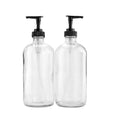 Bulk Refillable Clear Foaming Glass Bottle 500ml Liquid Soap Dispenser Pump Cap Pump Sprayer Screen Printed Customizable Color