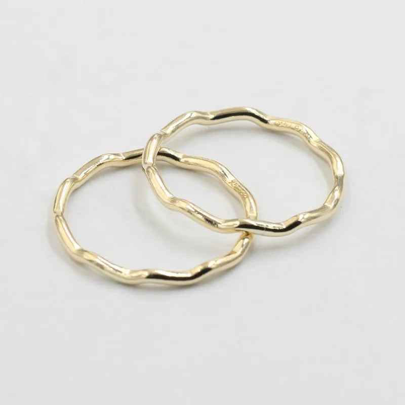 GR038 Fashion Irregular Wave 14k Gold Filled Ring for Women Men Geometric Ring Wholesale