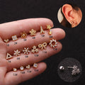 Cartilage Earring Pendientes Mujer Stainless Steel Ear Stud Piercing Earring for Women Flower Star Tassel Dangle Tragus