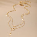 Zooying White 18 K Gold Hollow Heart Heart Tail Chain Necklace