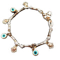 Fashion Brass Alloy Fatima Hand and Devil's Eye Ladies Bracelet Charm Hand Woven Friendship Bracelets Jewelry for Women Supplier