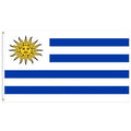 3x5Ft Uruguay Flag Polyester  With Two Brass Grommets Single Layer Hanging Outdoor and Indoor Decor