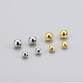 Gold Plated 925 Sterling Silver Piercing Replacement Screw Balls for Stud Earring Jewelry Making Fittings Wholesale