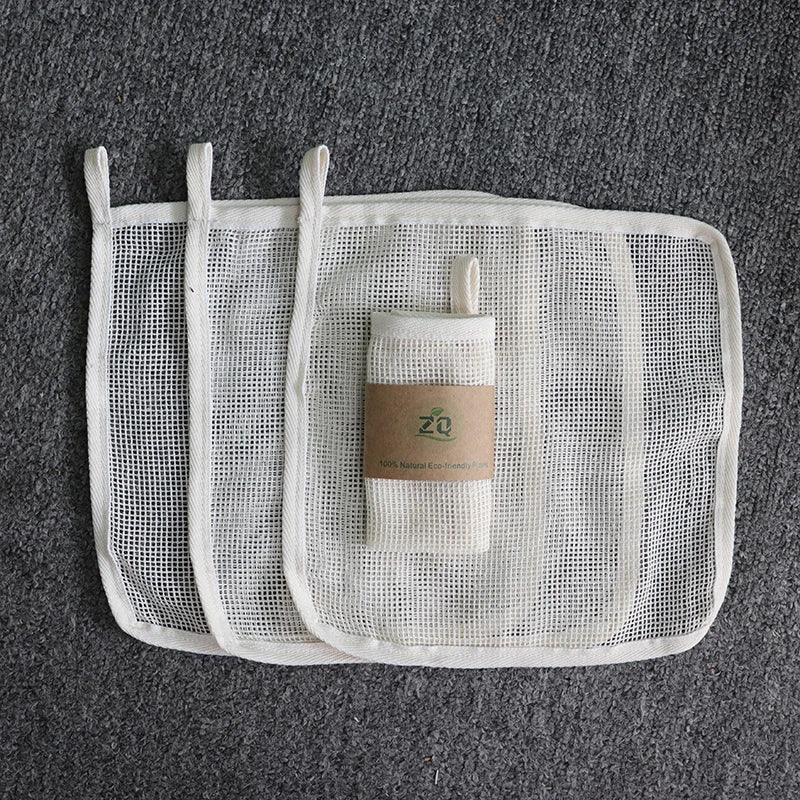 Organic Cotton Soap Mesh Foaming Body Scrubber Cloth Bath Body Exfoliating Cleaning Towel