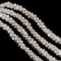 6-8mm Baroque Beads Side Hole Natural White Freshwater Pearl Strand Jewelry