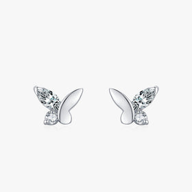 Ailmay Real 925 Sterling Silver Cute Butterfly Stud Earrings Exquisite Stackable Star Stud Earrings for Women Fashion Jewelry Va
