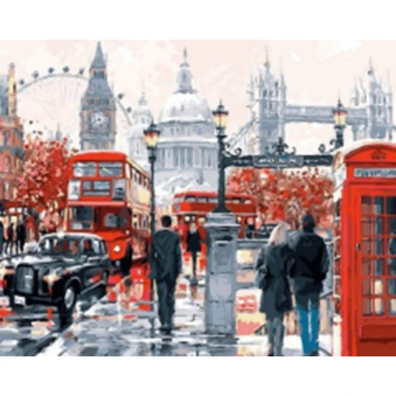 Chenistory 997439 Street View Diy Paint by Number Kits Oil Canvas Painting Painting_by_number  for Home Decoration
