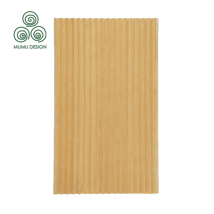MUMU Interior Real Art Vertical Fluted Paneling Laminate Slotted Solid Wood Wall Board Panels