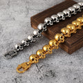 Custom Wholesale Stainless Steel Jewelry Punk Skull Bracelet Gold Silver Bracelet for Men